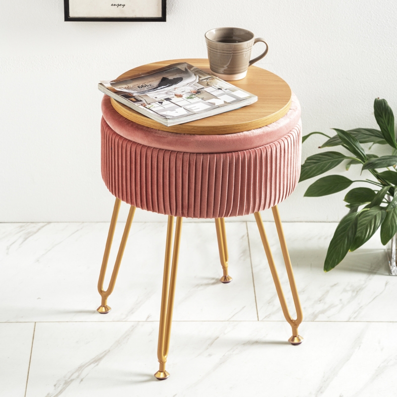Marny Velvet Storage Ottoman