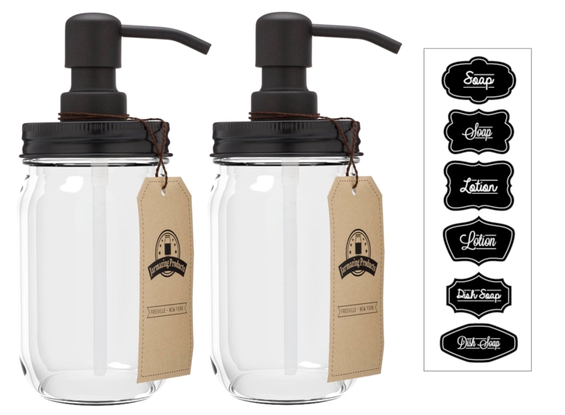 Mason Jar Soap & Lotion Dispenser (Set of 2)
