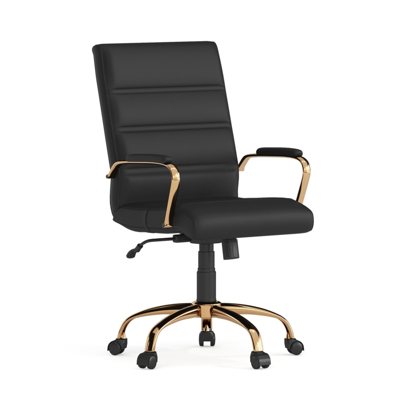 Matanah Mid-Back Executive Swivel Office Chair with Metal Frame/Arms