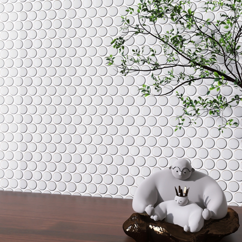 Metro Round 0.8" x 0.8" Porcelain Penny Round Mosaic Wall & Floor Tile