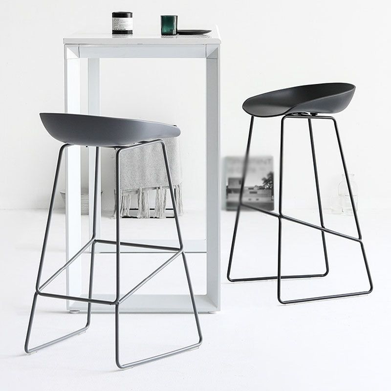 Modern Style Bar-stool Sled Legs PP Bucket Seat Barstool for Counter Bar - Green / 2 Piece Set / Counter Stool(26H)