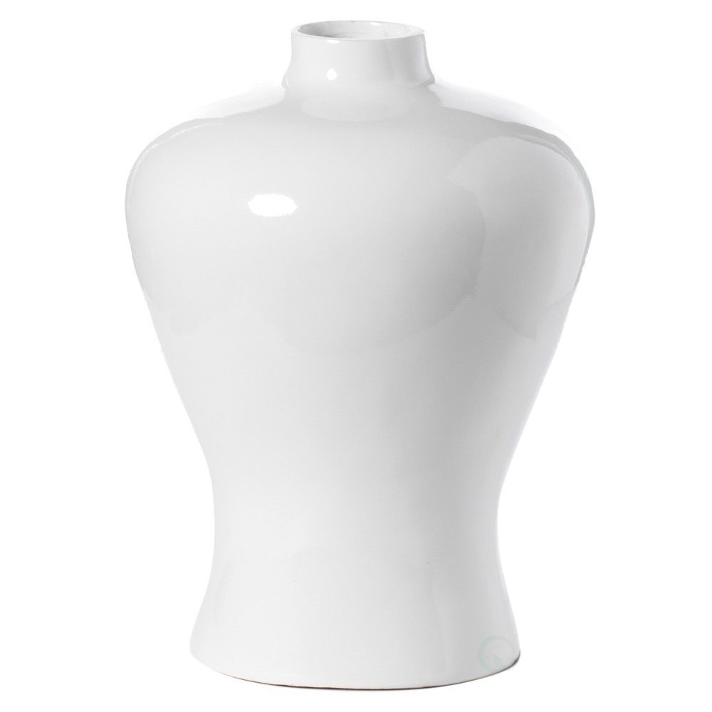 Modern White Large Tabletop Centerpiece Flower Vase ,17.75"