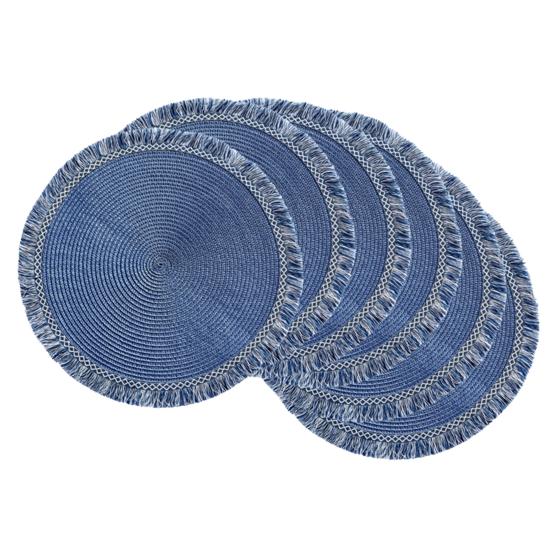Morency Polypropylene Plastic Striped Round Placemat