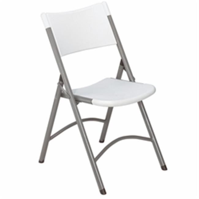 National Public Seating 602 Blow Molded Folding Chair Speckeled Grey with Grey Frame- Set of 4