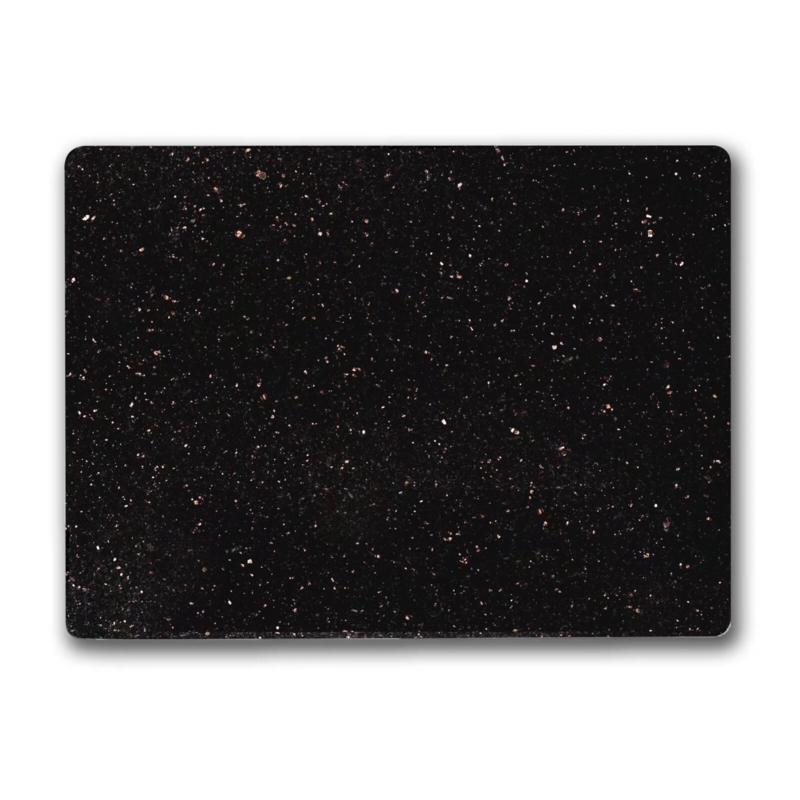 Natural Black Galaxy Granite Cutting Board With Non-Slip Rubber Feet