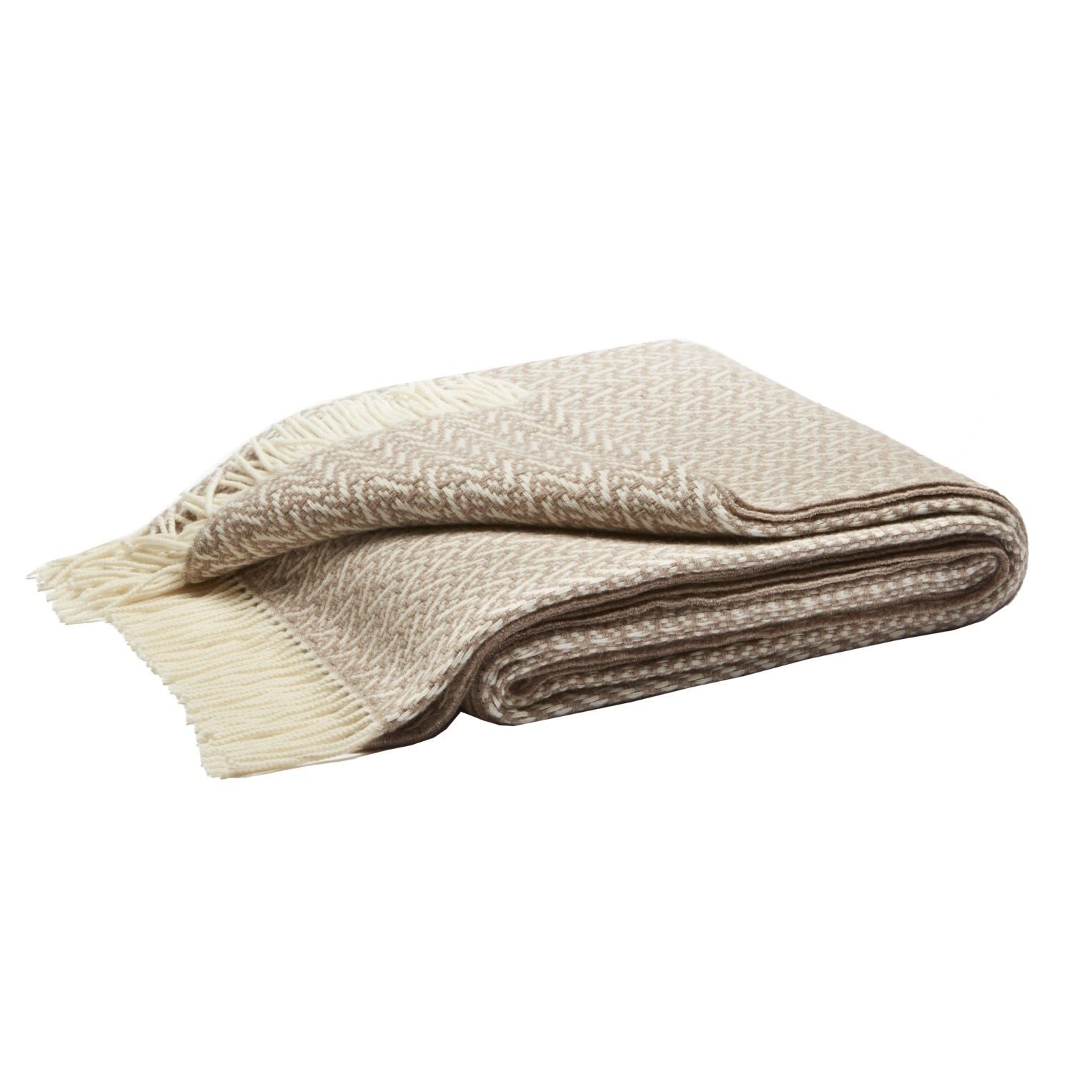 Neutrals Indianina Cashmere Throw Blanket Beige | Lo Decor