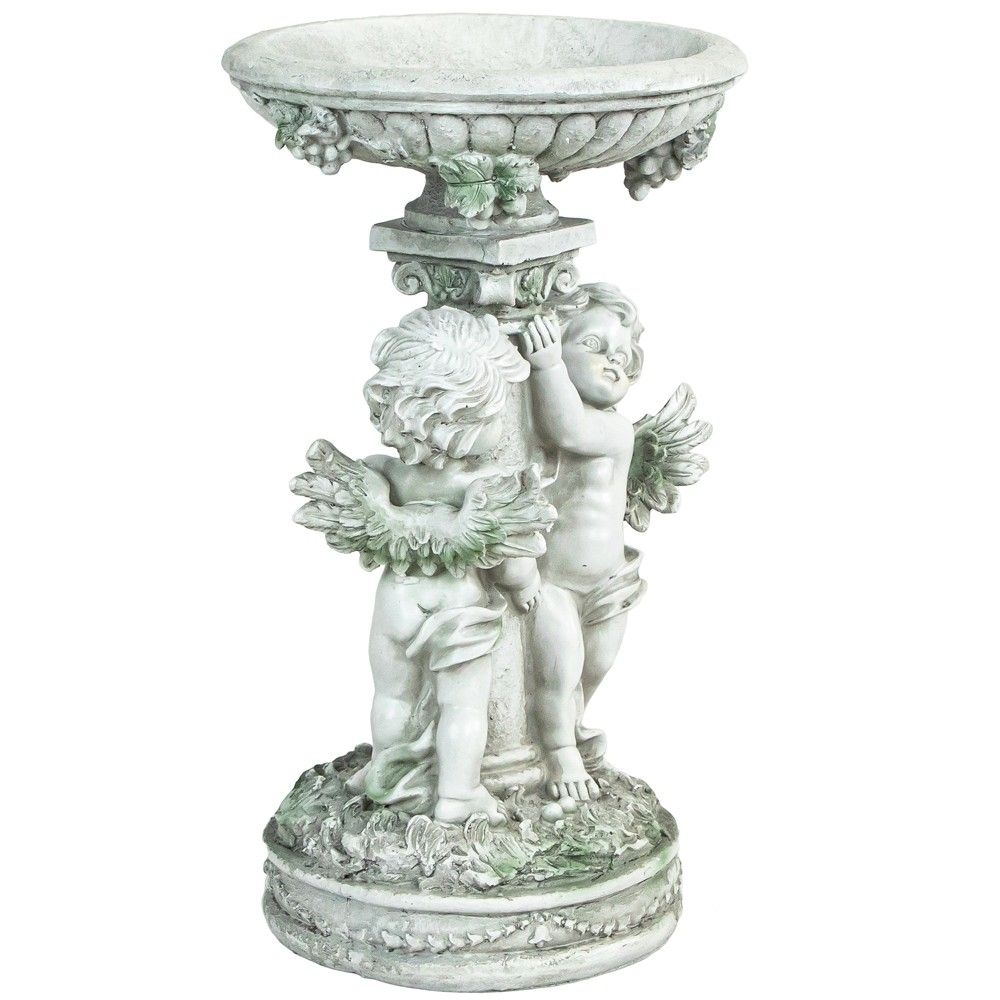 Northlight 19.25" Cherub Angels Pedestal Bird Bath Outdoor Garden Statue