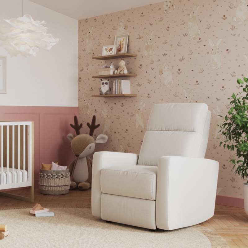 Nurture& The Manual Premium Modern Recliner Nursery Glider Chair with Spill, Stain Proof Fabric