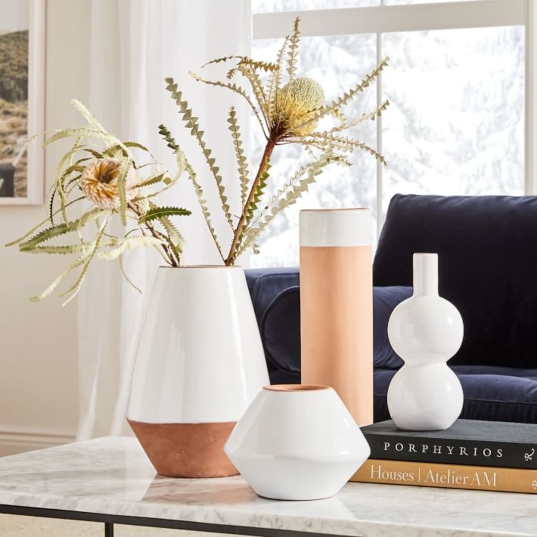Open Box: Mexican White Vase, Straight, Tall