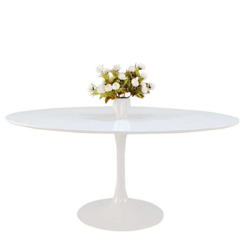Oval Metal Base Dining Table