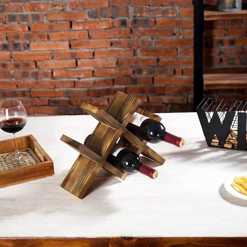 Padulsky 4 Bottle Solid Wood Tabletop Wine Bottle Rack