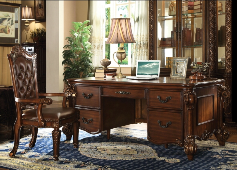 Perlog Solid Wood Top Executive Desk
