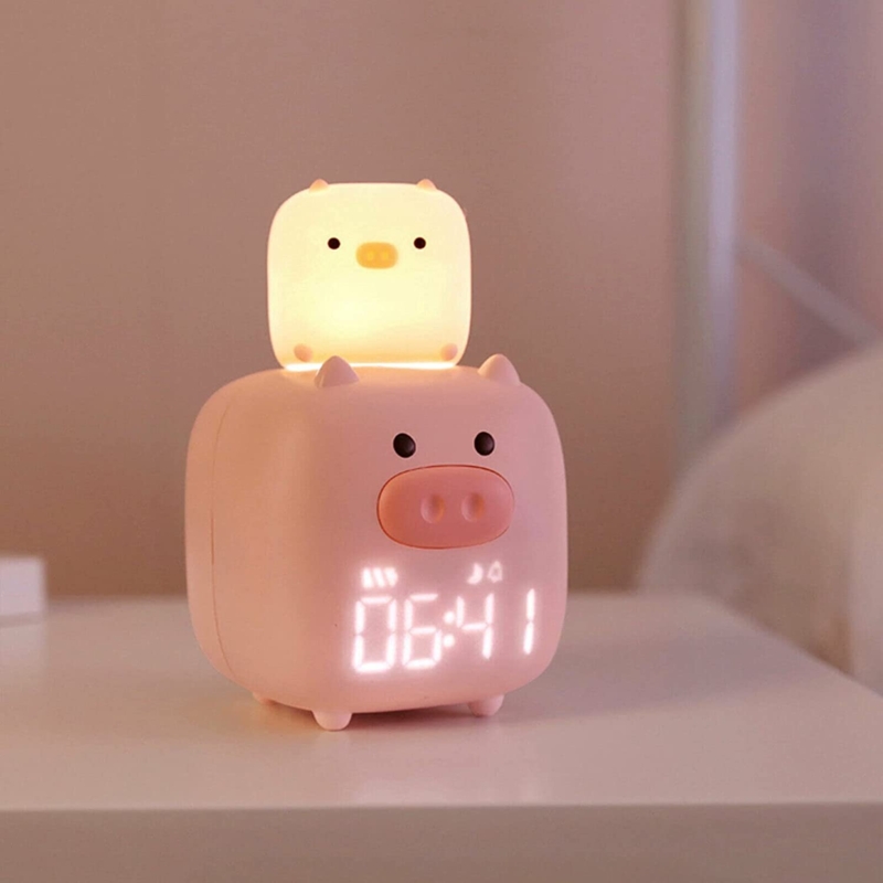 Pig Digital Alarm Clock Night Light