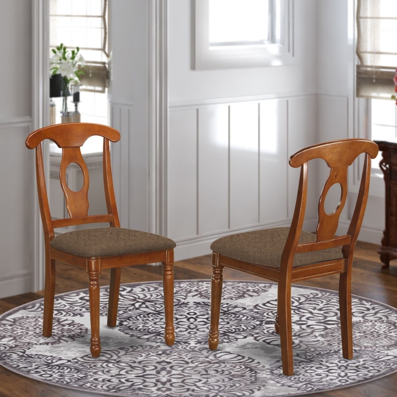 Pillsbury Upholstered Queen Anne Back Side Chair in Saddle Brown (Set of 2)