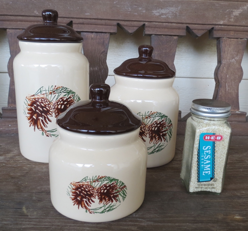 Pine Cone 3 Piece Kitchen Canister Set
