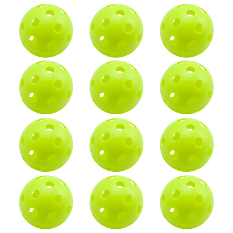 Plastic Practice Baseballs/Softballs for Pitching, Batting, Throwing, and Catching (12-Pack)