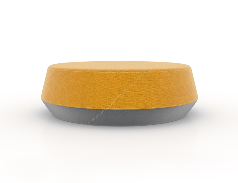 Pog II Fabric Pouf with Round Shape, Upholstery, Flexibility