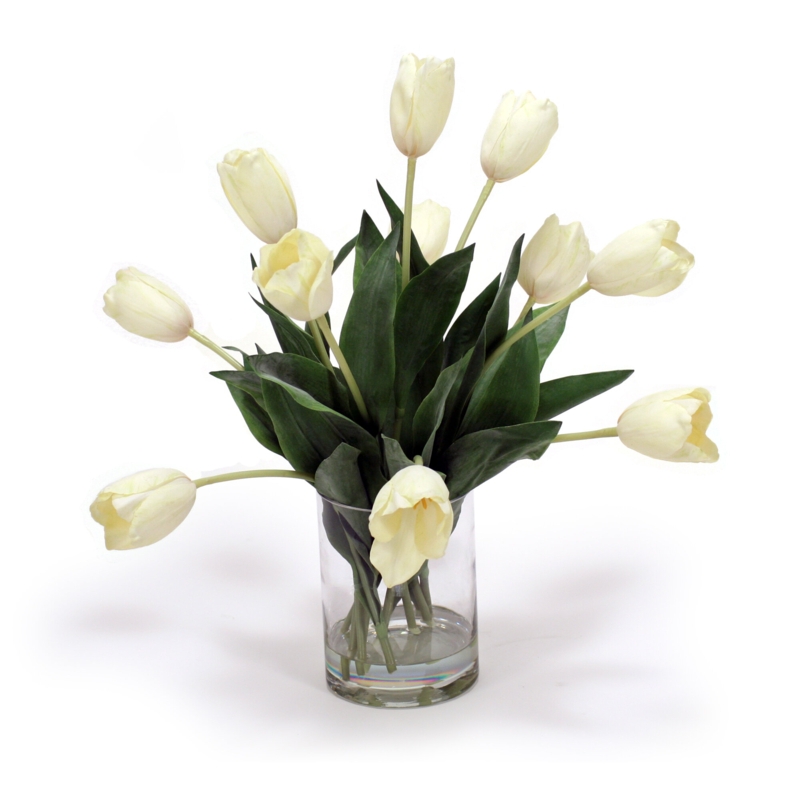 Polysilk Tulip Arrangement in Vase
