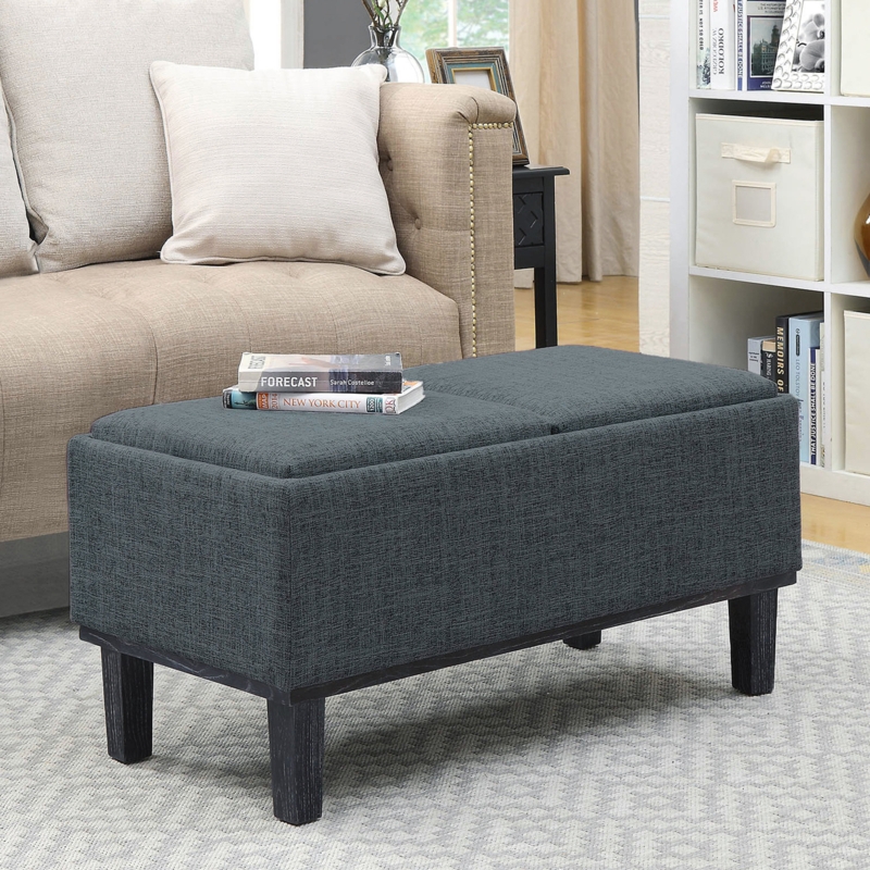 Pursel 34.5'' Wide Rectangle Storage Ottoman with Reversible Tray