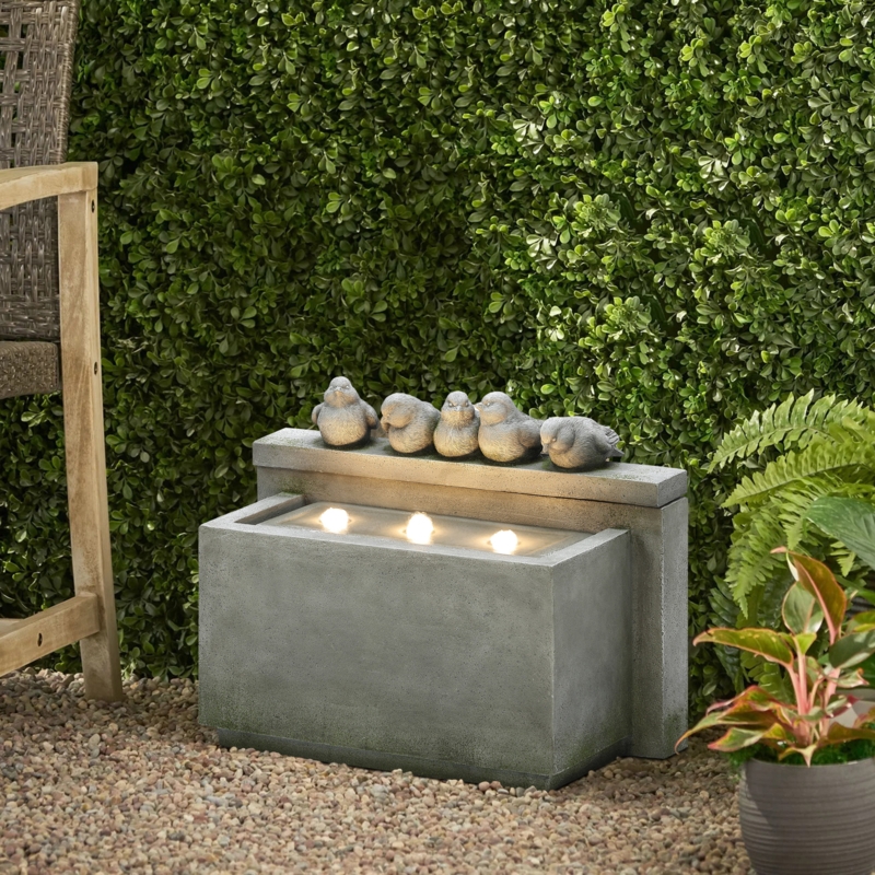 Rahn Hand Crafted Outdoor Weather Resistant Floor Fountain with Light