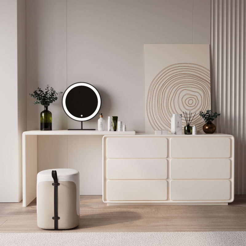 Ramlal Extendable Milky White Multi-Functional Dresser