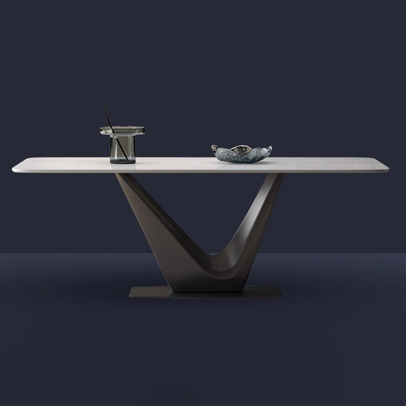 Randahl 71'' L Modern Rectangular Stone Top Dining Table