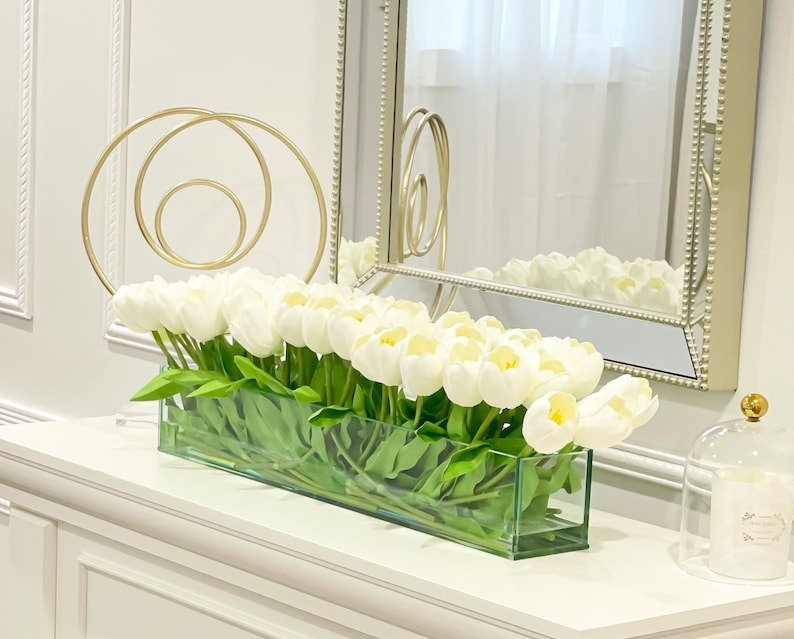 Real Touch Tulip in Long Vase