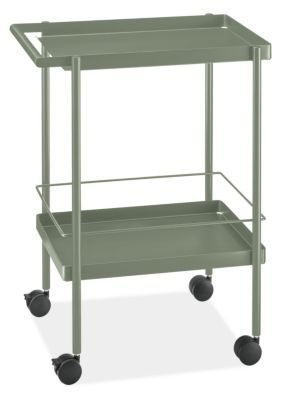 Room & Board | Modern Avenue Outdoor Bar Cart in Sage Green 24w 18d 31h
