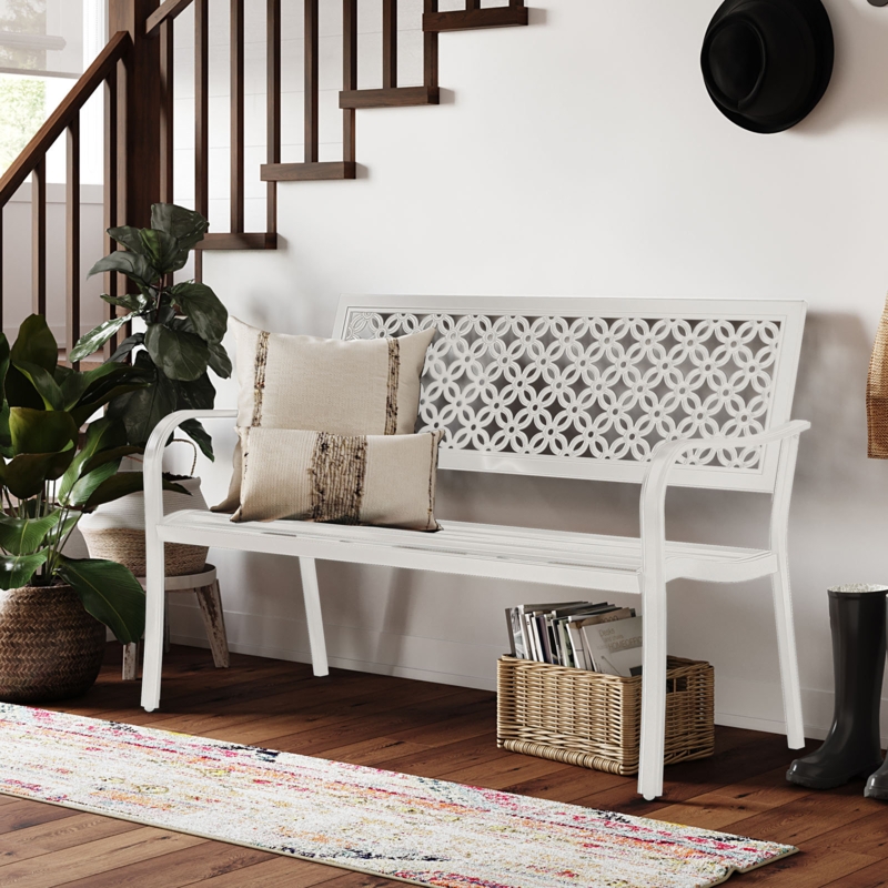 Roselynne Metal Outdoor Bench