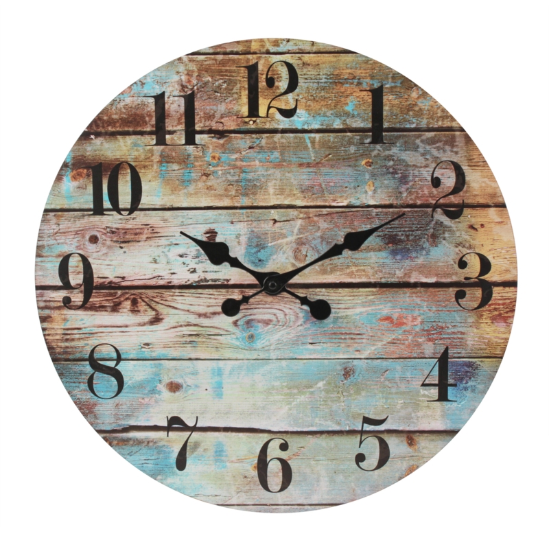 Rustic Farmhouse Wooden Battery Operated Wall Clock