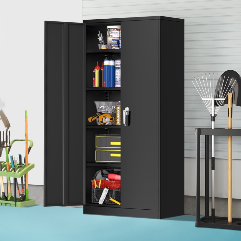 Searra 72" H x 36" W x 18" D Metal Garage Storage Cabinet with Lockable doors
