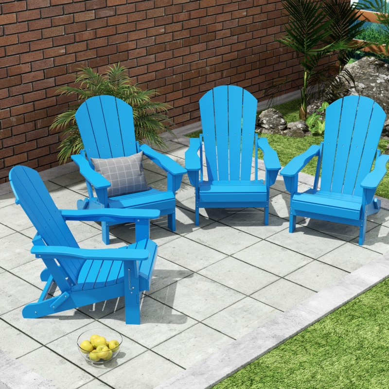 Shawnna Plastic Folding Adirondack Chair (Set of 4)
