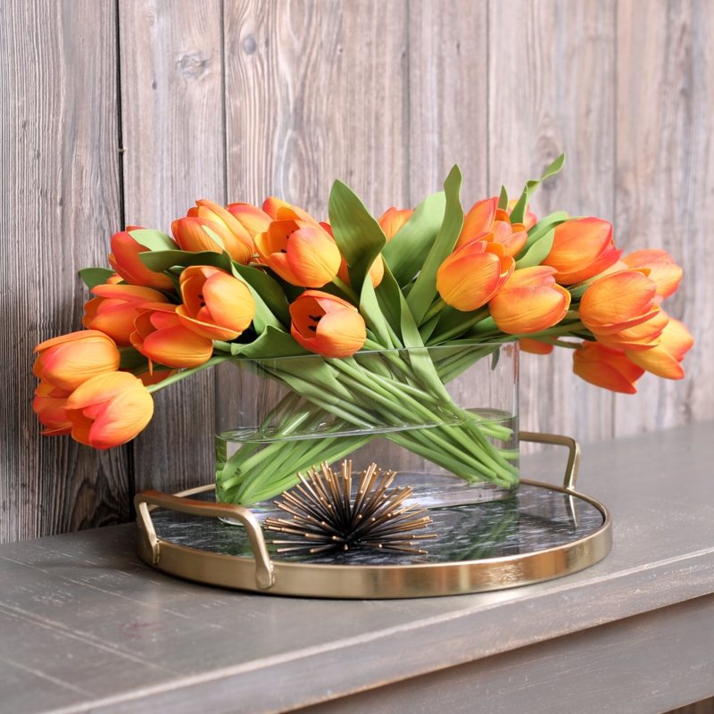 Silk Tulip Arrangement in Vase