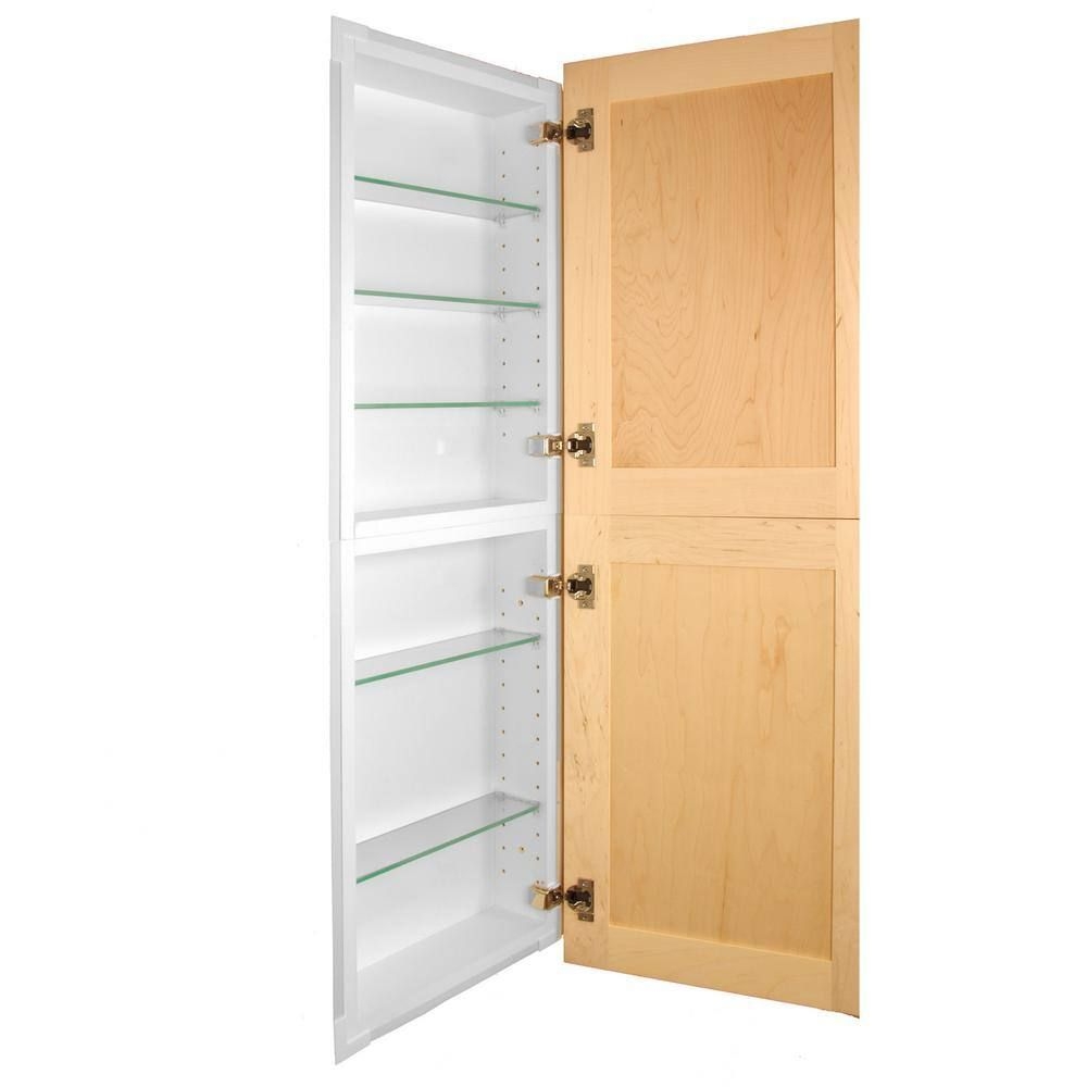 Silverton 14 in. x 44 in. x 4 in. Frameless Recessed Medicine Cabinet/Pantry, White Box and Unfinished Doors