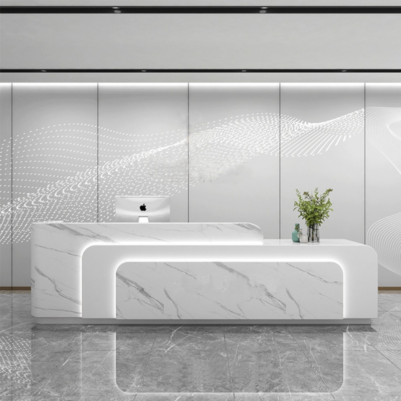 Simple Modern Company Reception Desk Rectangle Laminate Reception Desk