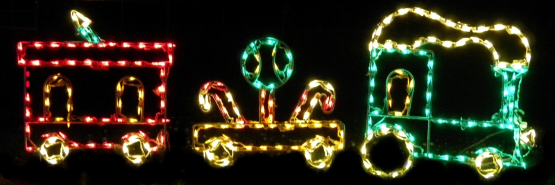 Small Lollipop Train Set Christmas Holiday Lighted Display