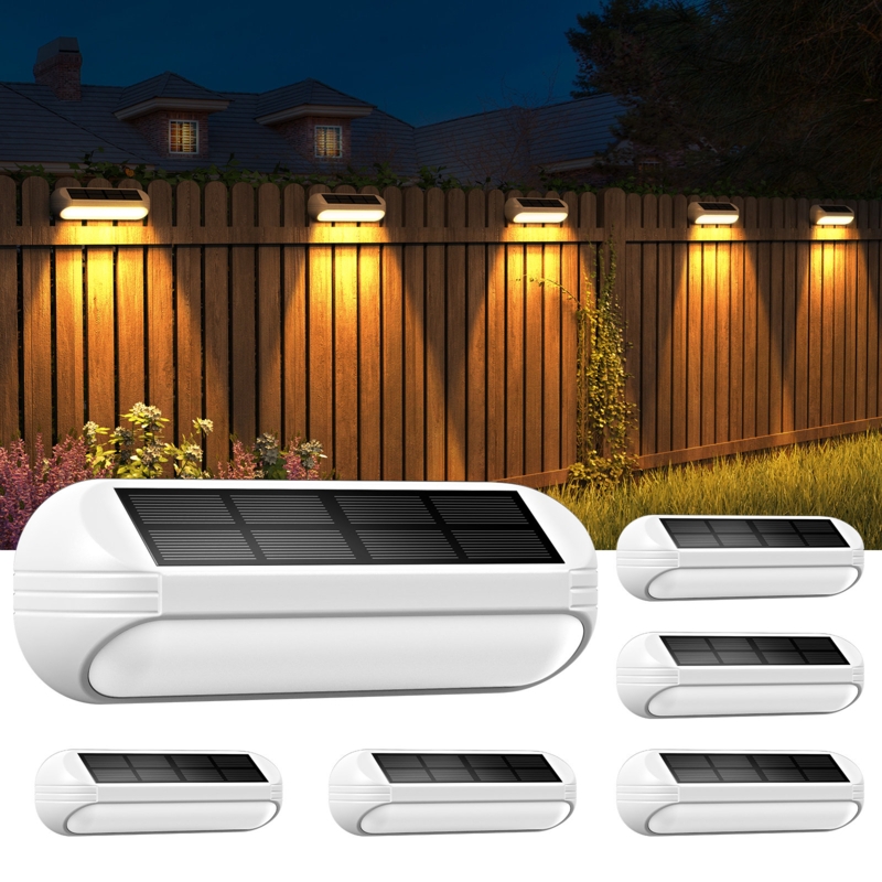 Solar Deck Lights Outdoor, Wdtpro 4 Pack Fence Solar Outdoor Lights Waterproof Solar Step Lights, Warm White/color Changing Outdoor Lights Solar Powered For Garden, Wall, Stairs, Step, Yard, Pathway (Set of 4)