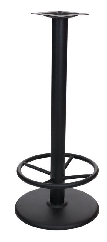 Stamped Steel 18" Round Table Base, Bar Height, Foot Rest