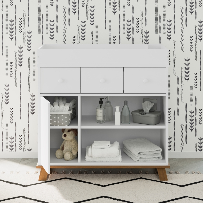 Storkcraft Modern 2 Drawer Dresser with Removable Changing Topper