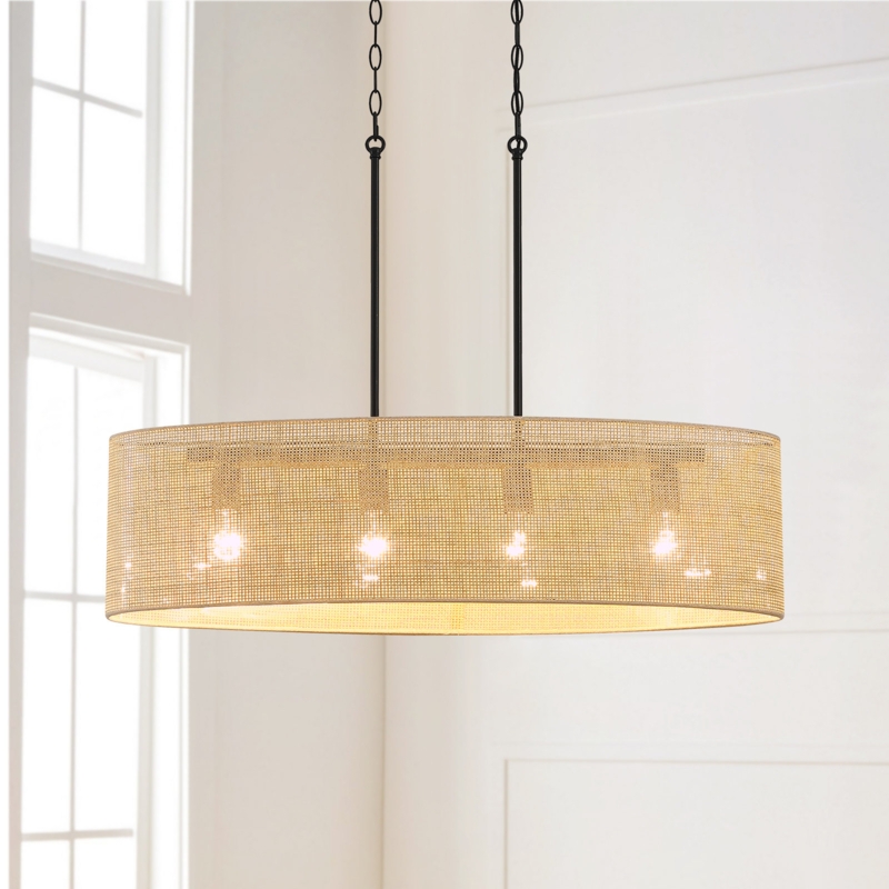 Strissel 4 - Light Dimmable Drum Chandelier