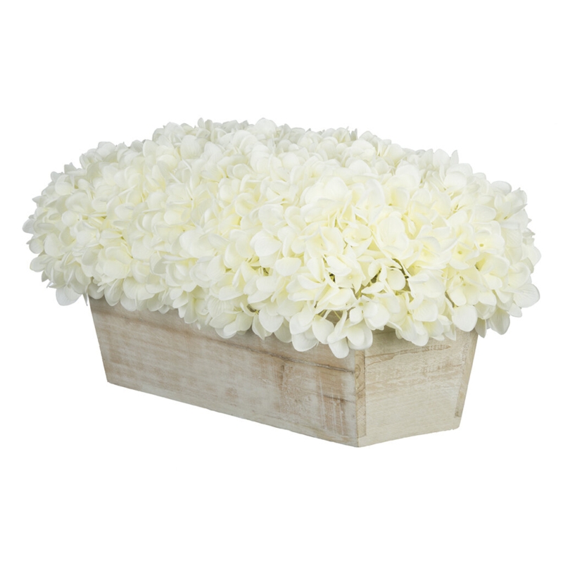 Synthetic Fabric Hydrangea Arrangement in Planter