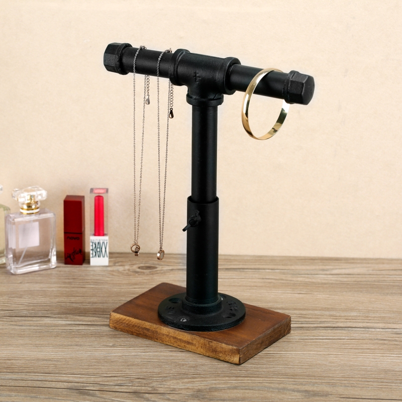 T-Bar Industrial Pipe Adjustable Jewelry Stand