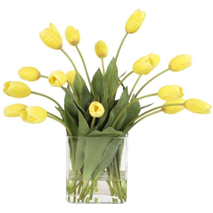 Tauber Polysilk Tulip Arrangement in Vase