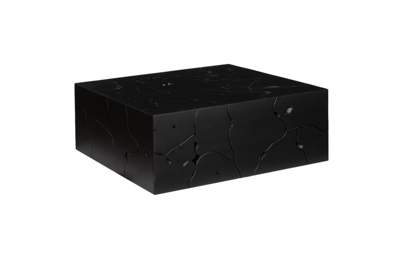 Teak Coffee Table, Square, Black