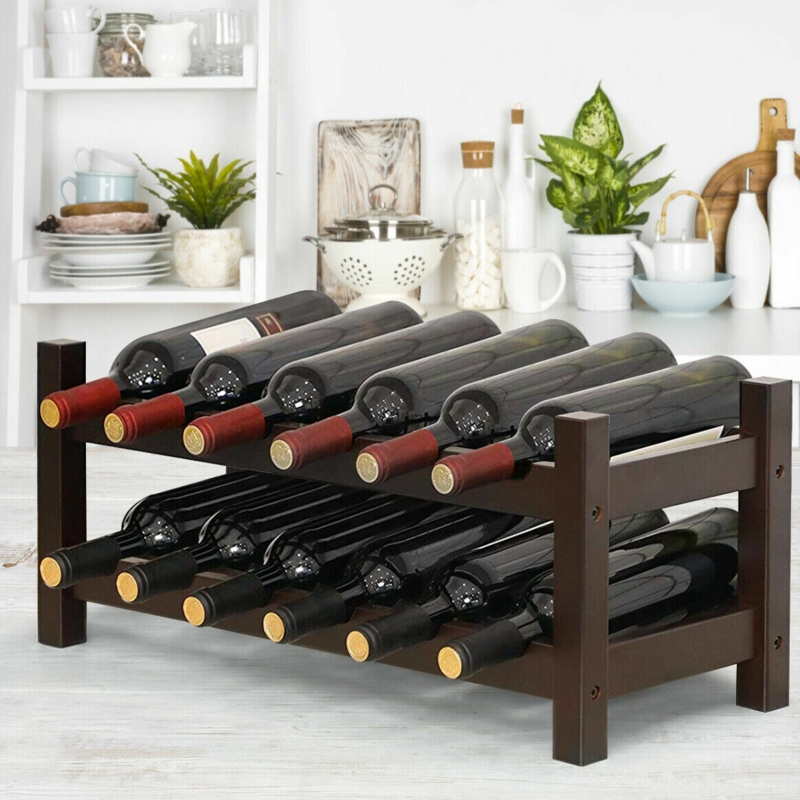 Tobia 12 Bottle Solid Wood Tabletop Wine Bottle Rack