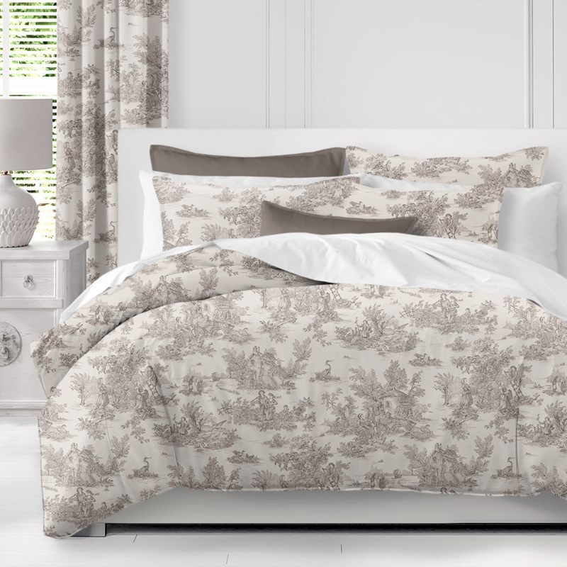 Toile De Jouy Cotton Toile Comforter Set