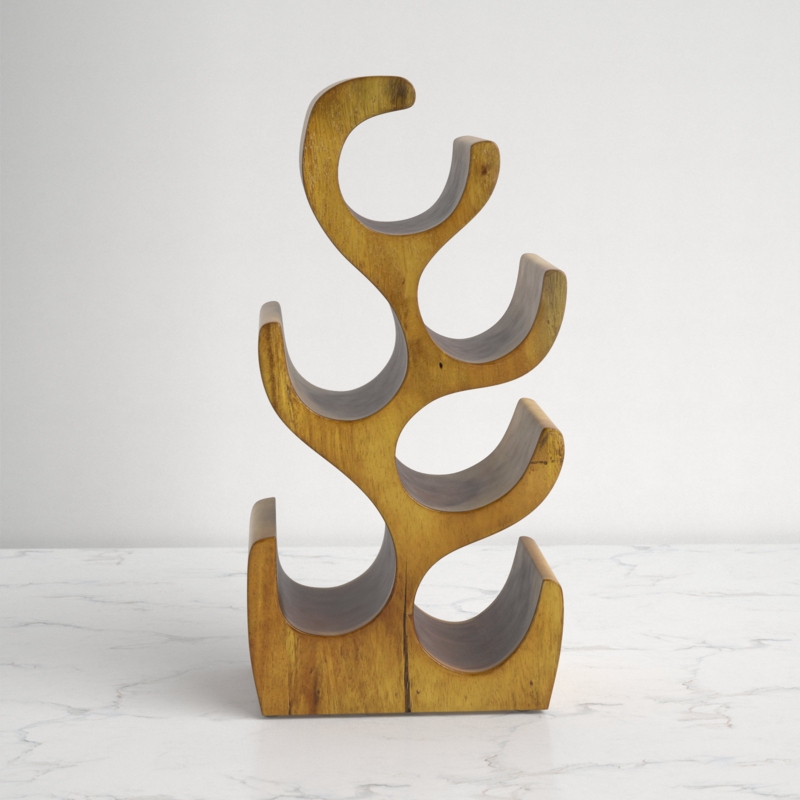 Toulouse Solid Wood Tabletop Wine Bottle Rack in Brown