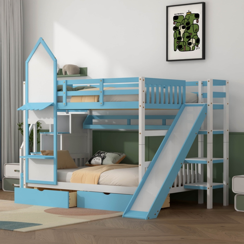 Twin Over Twin Castle Style Bunk Bed
