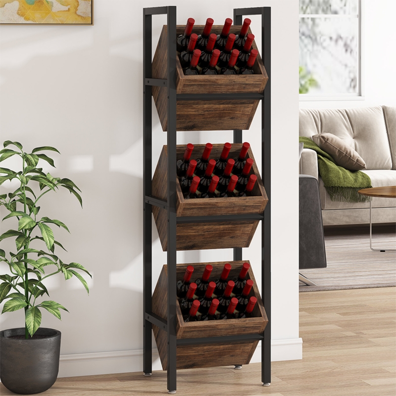 Ulvia 36 Bottle Floor Wine Bottle Rack in Brown