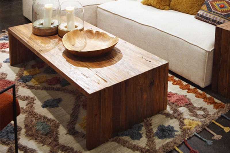 Unadilla 60" Rectangular Reclaimed Teak Waterfall Coffee Table
